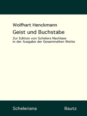 cover image of Geist und Buchstabe